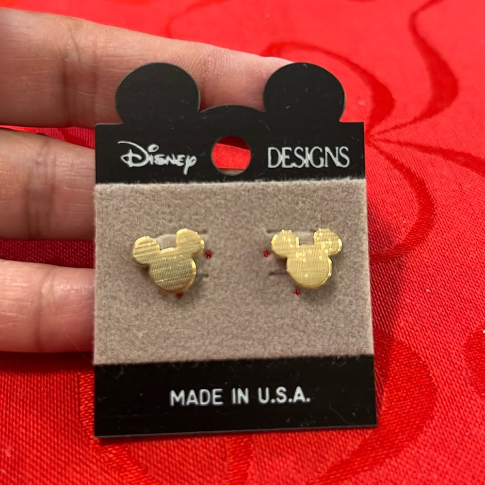 New Vintage Gold Disney Mickey Mouse Earrings
